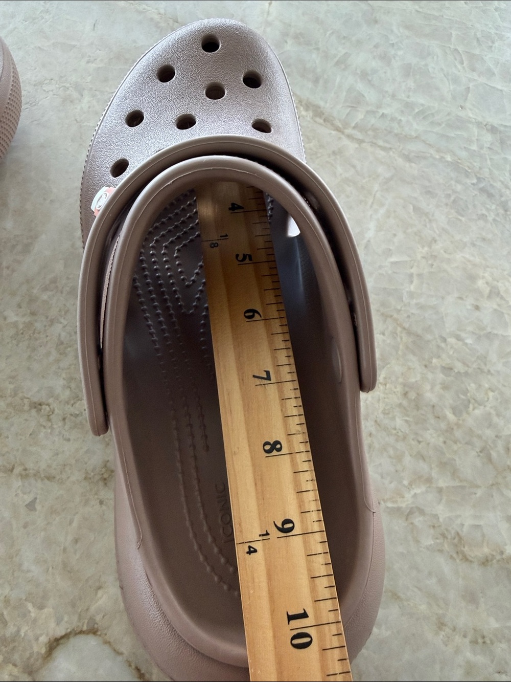 Crocs Classic Crush Slide in Latte Women's Size 10 Men's Size 8 Chunky Platform - Picture 12 of 13